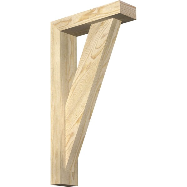 Ekena Millwork Traditional Block Rough Sawn Bracket w/ Offset Brace, Douglas Fir, 4"W x 14"D x 26"H BKT0402X14X26TRA05RDF - main